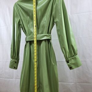 Women's Elegant Green PU Leather Dress